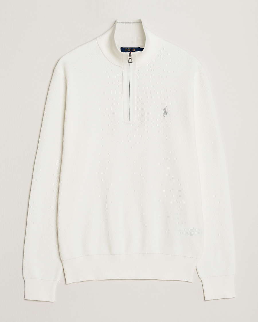 Herre | Trøjer | Polo Ralph Lauren | Textured Half-Zip Deckwash White