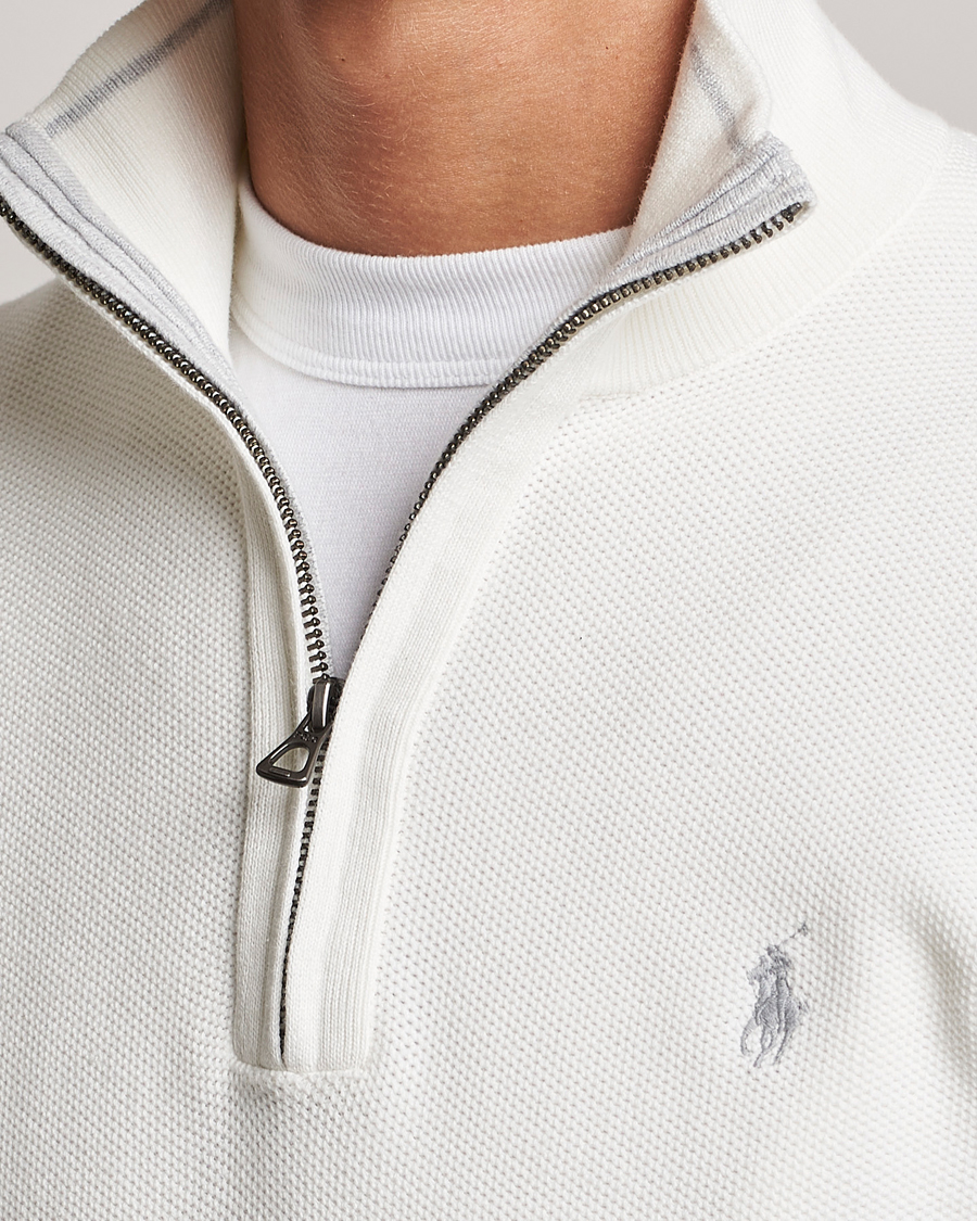 Herre | Trøjer | Polo Ralph Lauren | Textured Half-Zip Deckwash White