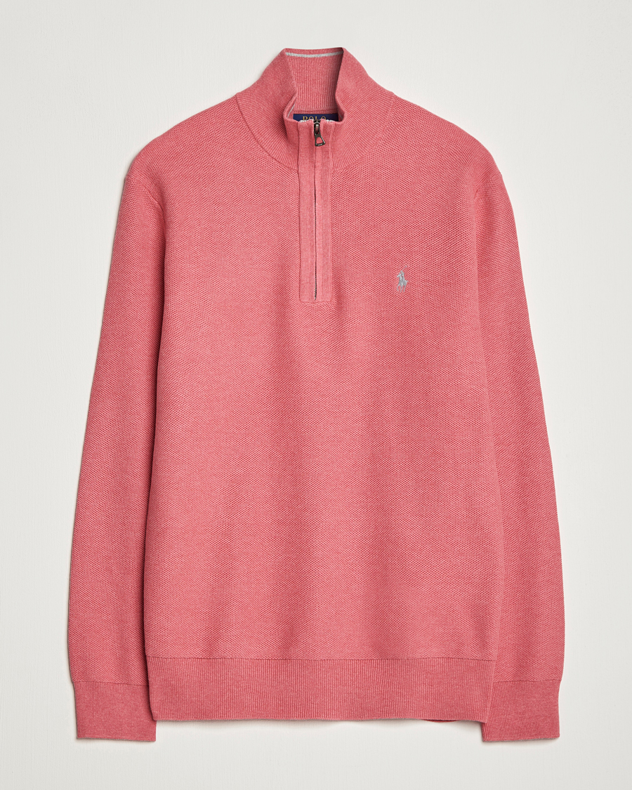 Herre | Trøjer | Polo Ralph Lauren | Textured Half-Zip Red Sky Heather