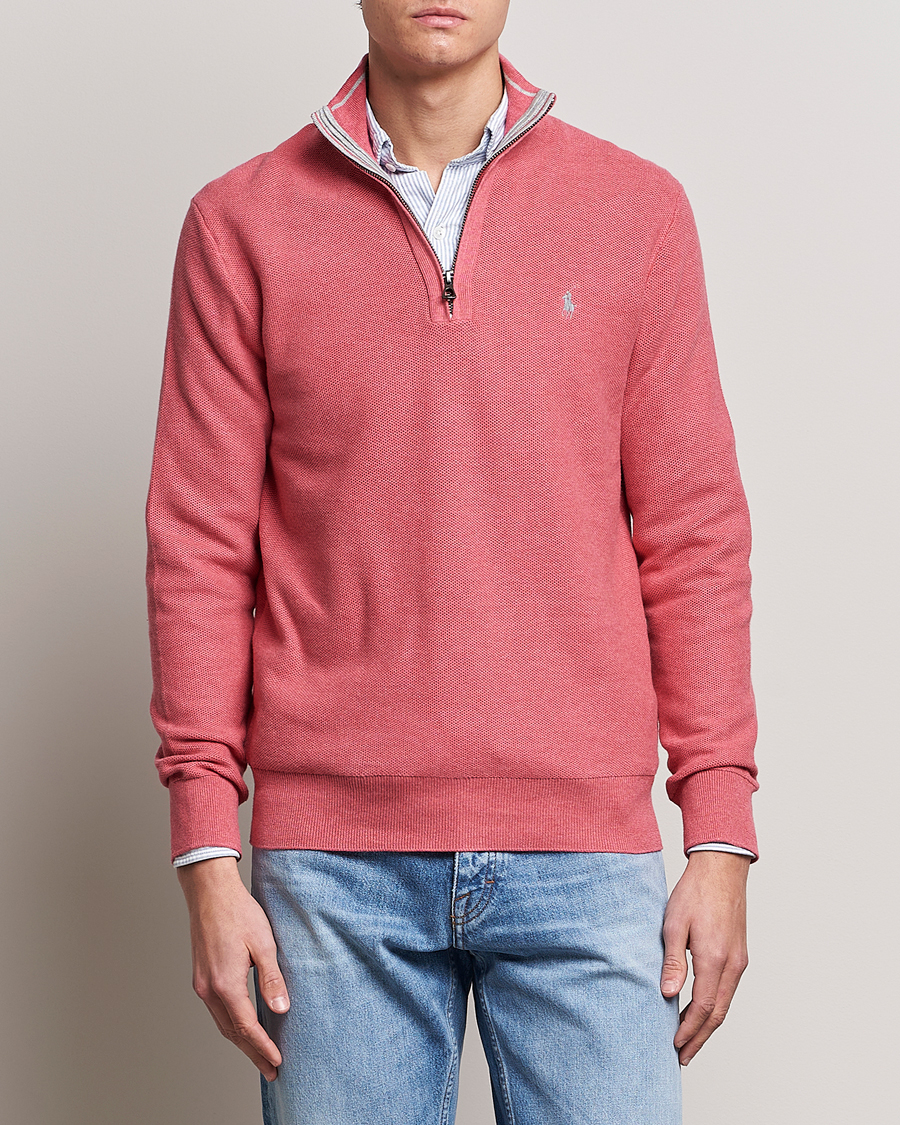 Herre | Trøjer | Polo Ralph Lauren | Textured Half-Zip Red Sky Heather