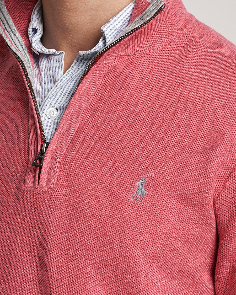 Herre | Trøjer | Polo Ralph Lauren | Textured Half-Zip Red Sky Heather