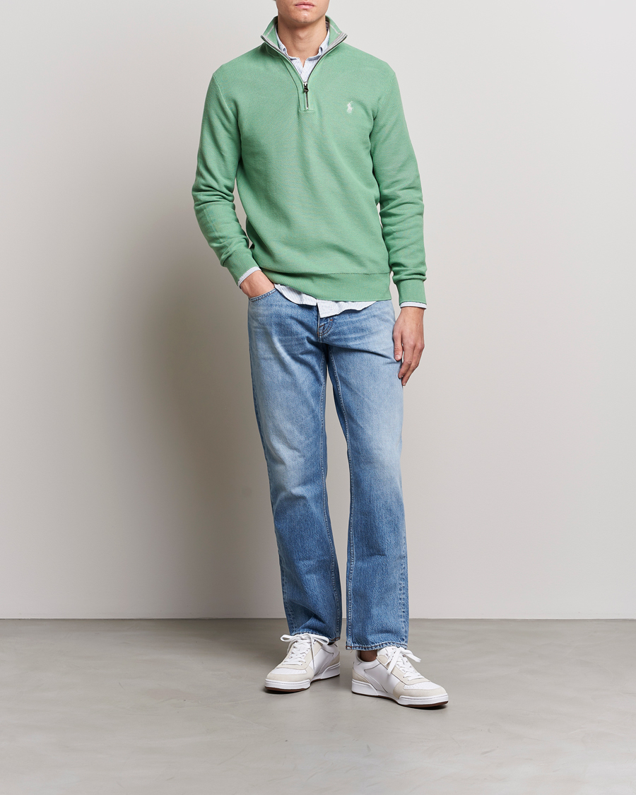 Herre | Trøjer | Polo Ralph Lauren | Textured Half-Zip Pistachio Green