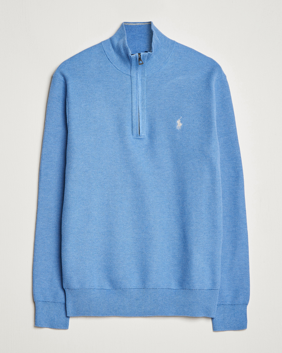 Herre | Trøjer | Polo Ralph Lauren | Textured Half-Zip Summer Blue