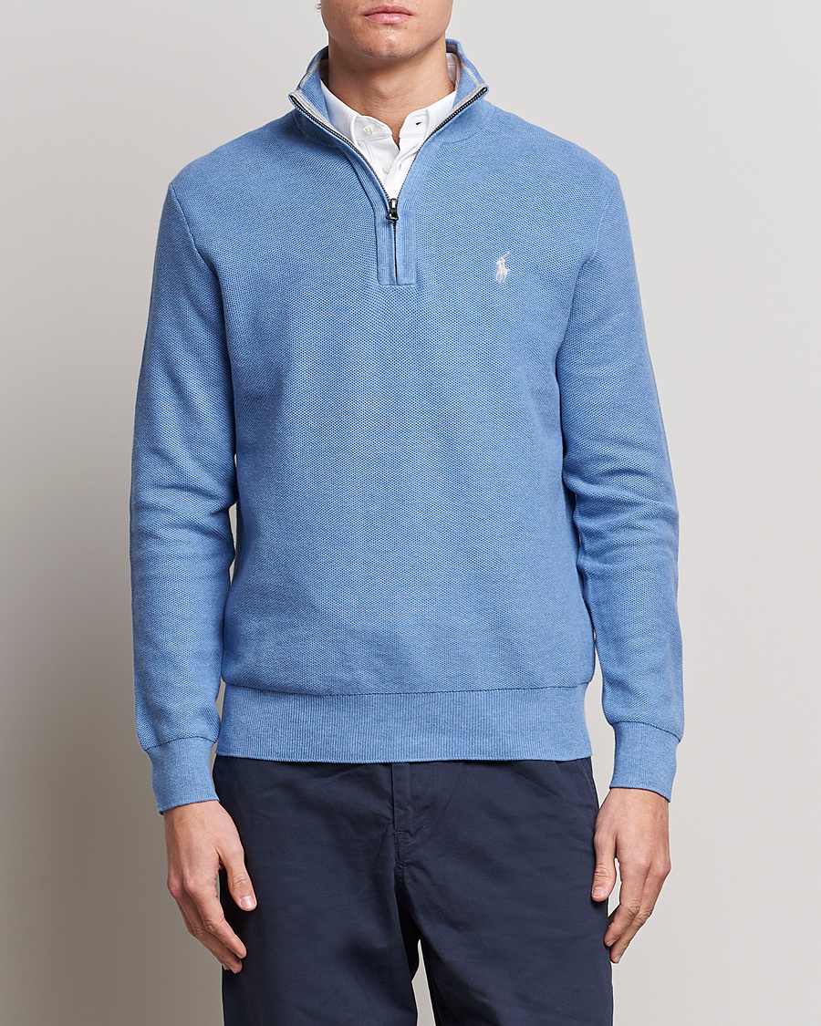 Herre | Trøjer | Polo Ralph Lauren | Textured Half-Zip Summer Blue