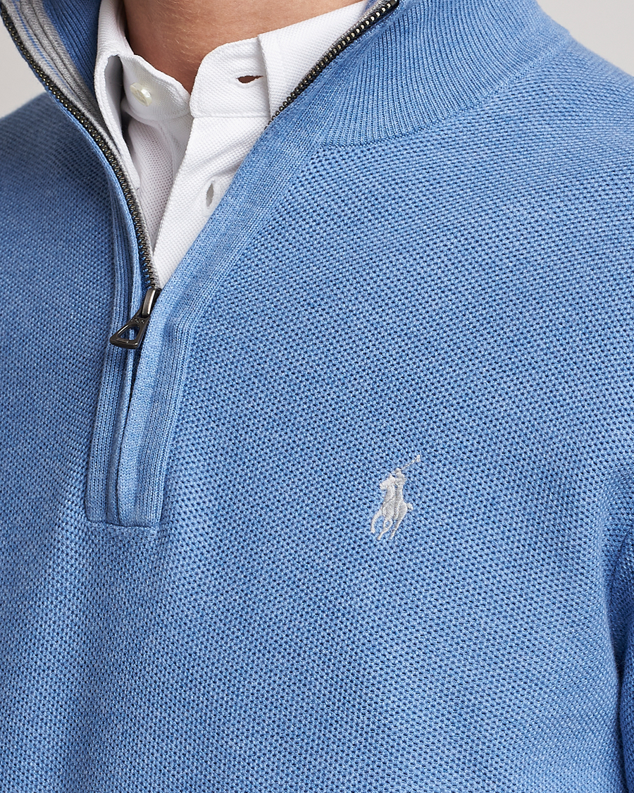 Herre | Trøjer | Polo Ralph Lauren | Textured Half-Zip Summer Blue