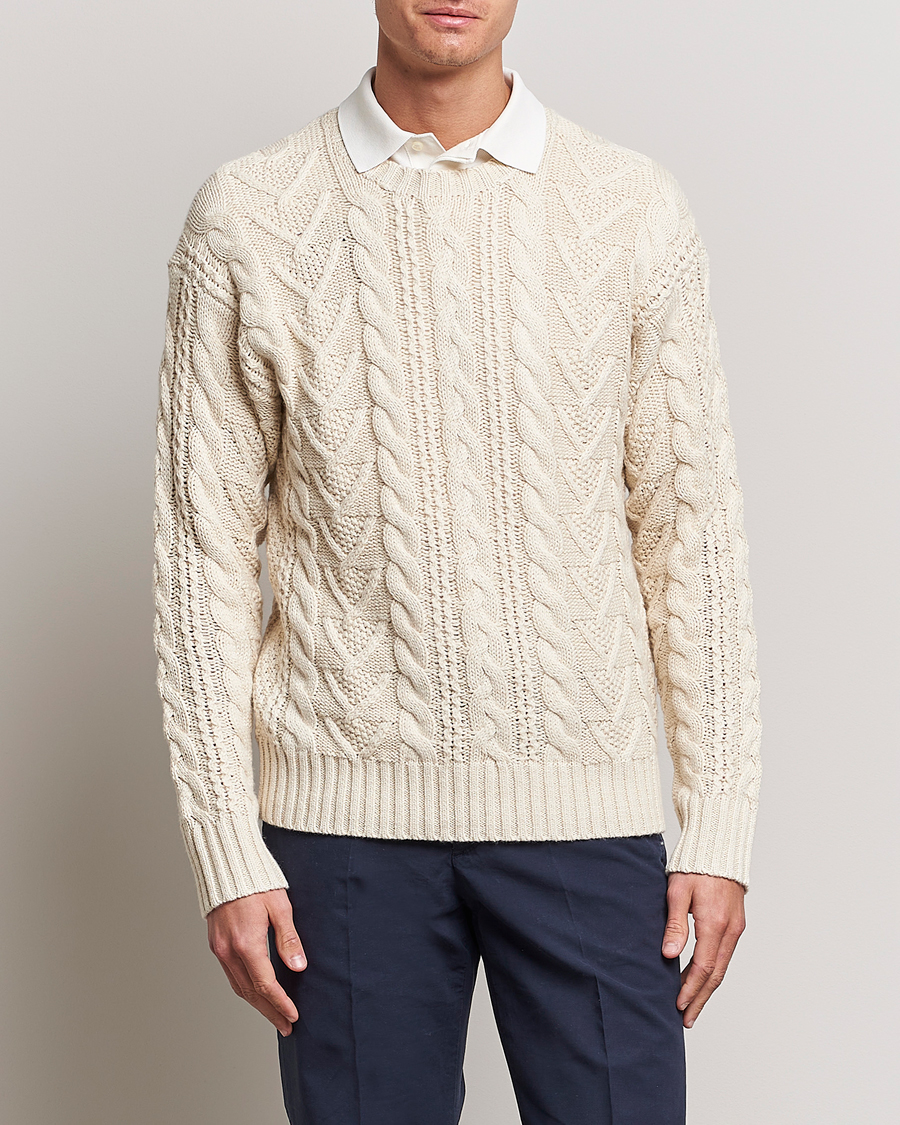 Herre |  | Polo Ralph Lauren | Knitted Fishermen Sweater Cream