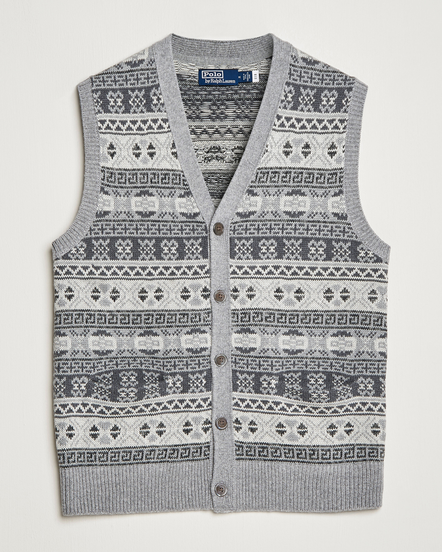Herre | Trøjer | Polo Ralph Lauren | Knitted Fairisle Vest Grey