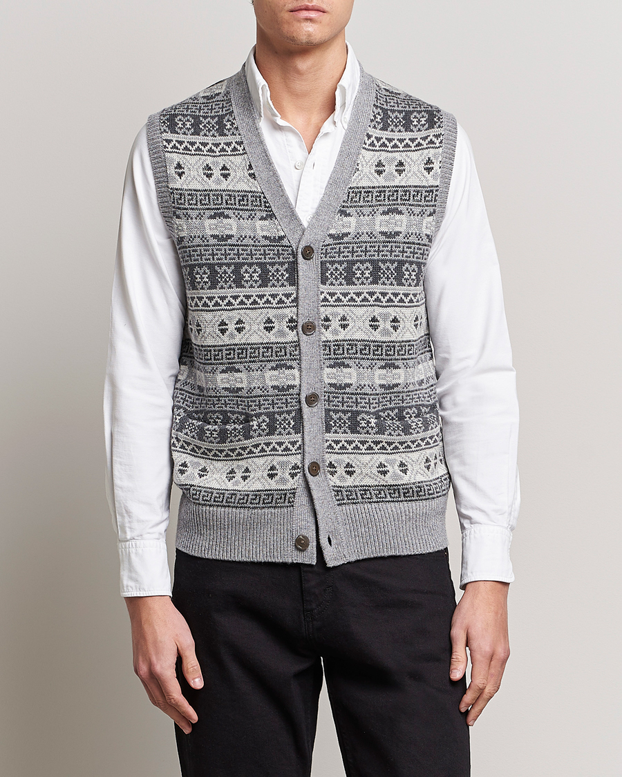 Herre | Trøjer | Polo Ralph Lauren | Knitted Fairisle Vest Grey