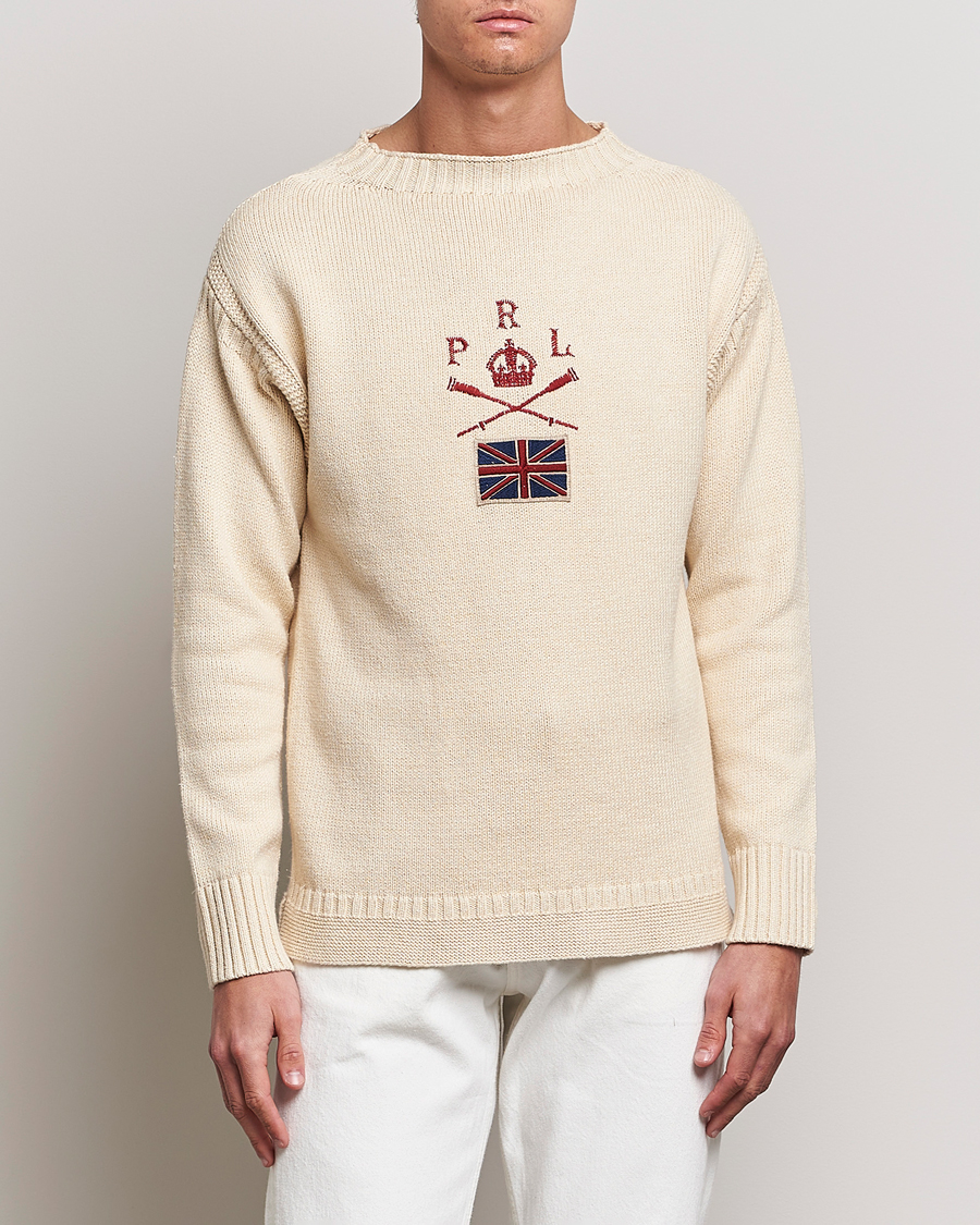 Herre | Strikkede trøjer | Polo Ralph Lauren | Knitted Anchor Sweater Cream