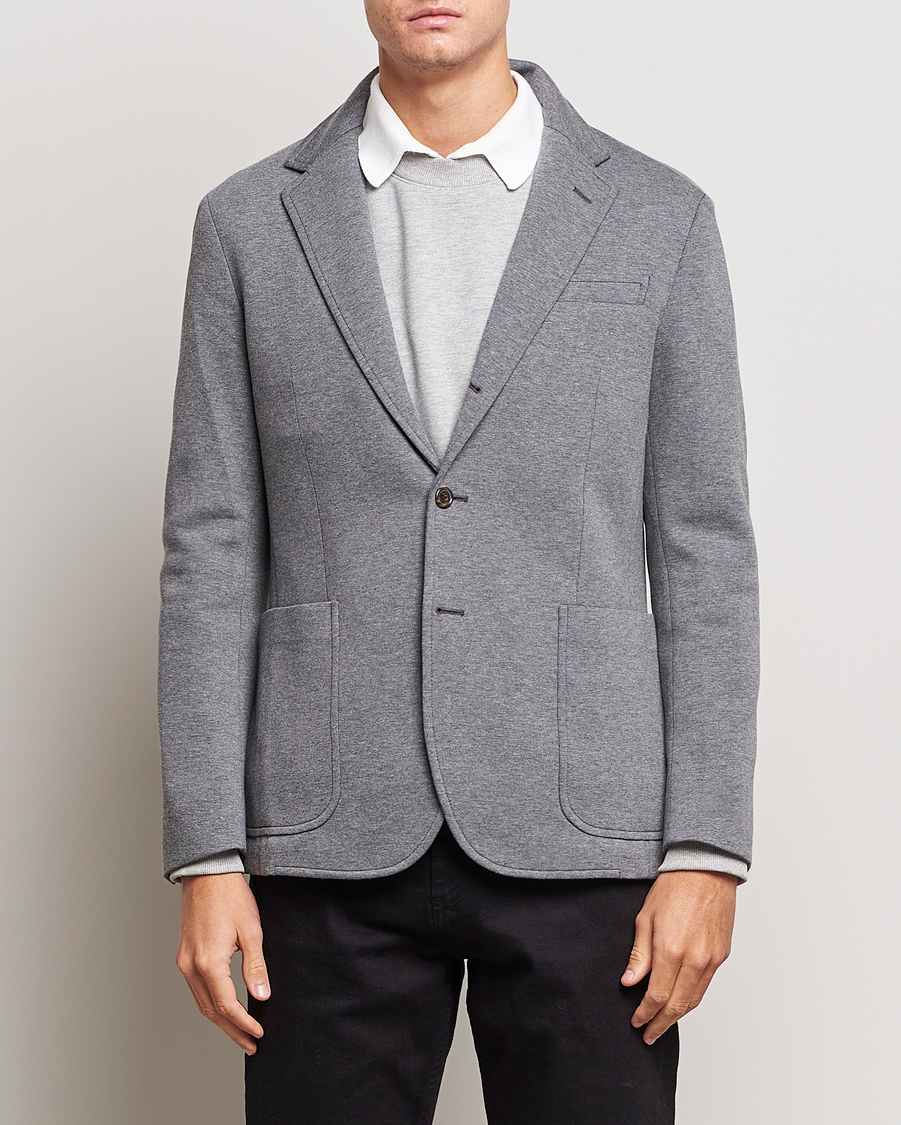 Herre | Bomuldsblazer | Polo Ralph Lauren | Double Knit Jersey Blazer Medium Grey Heather