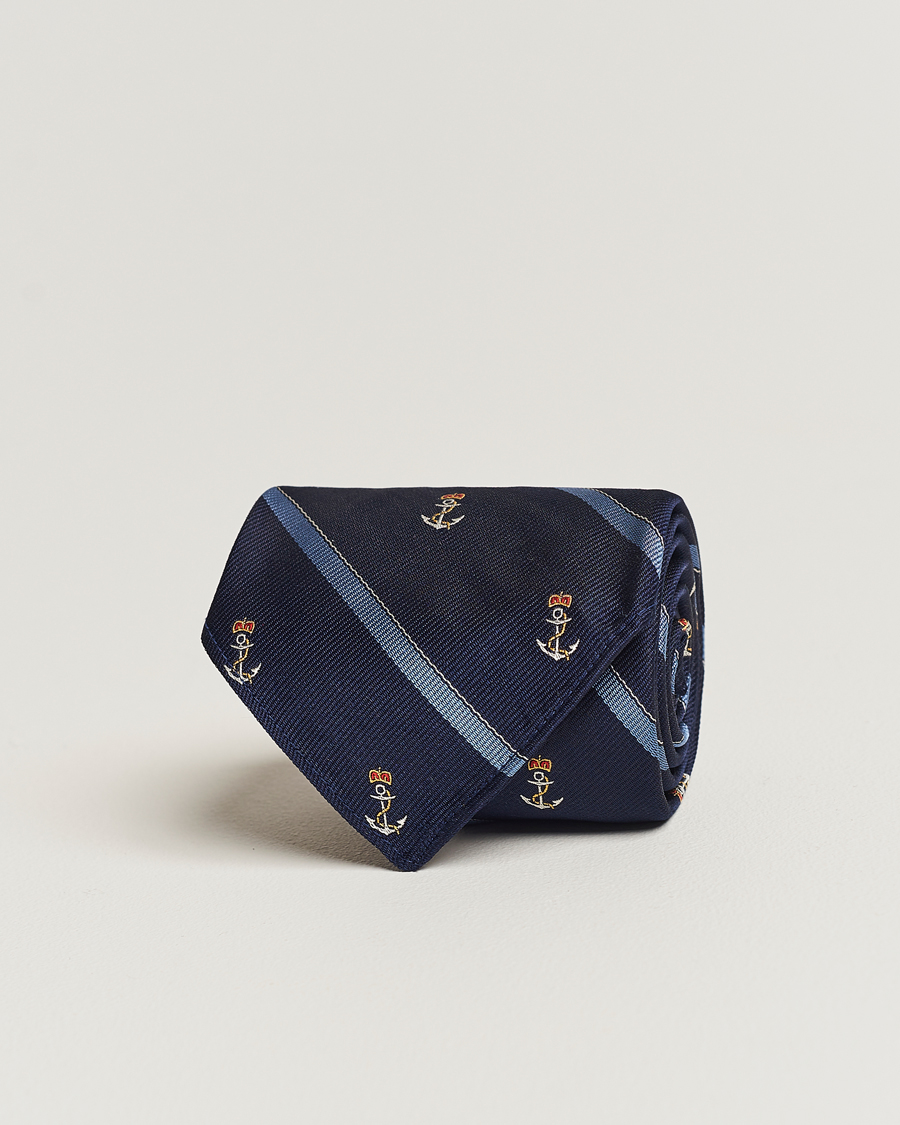 Herre | Polo Ralph Lauren Vintage Striped Anchor Tie Navy/Blue | Polo Ralph Lauren | Vintage Striped Anchor Tie Navy/Blue