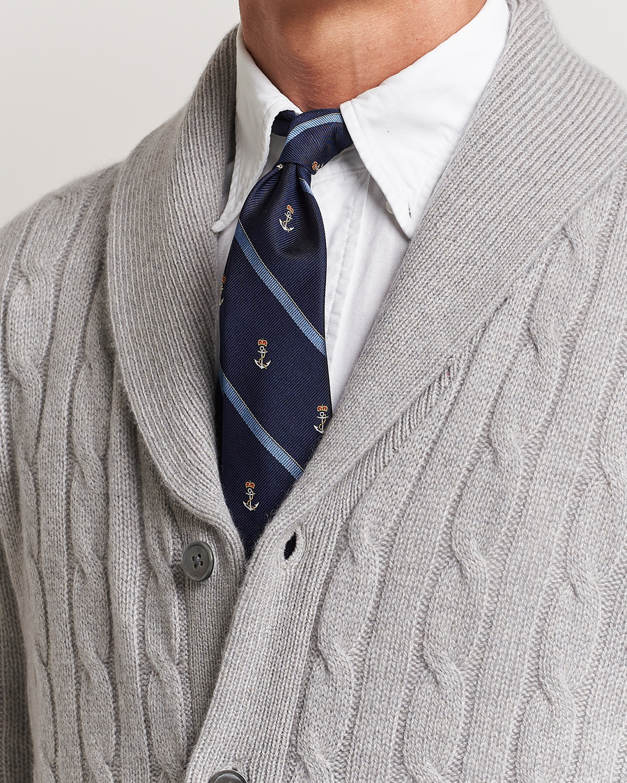 Herre | Polo Ralph Lauren Vintage Striped Anchor Tie Navy/Blue | Polo Ralph Lauren | Vintage Striped Anchor Tie Navy/Blue