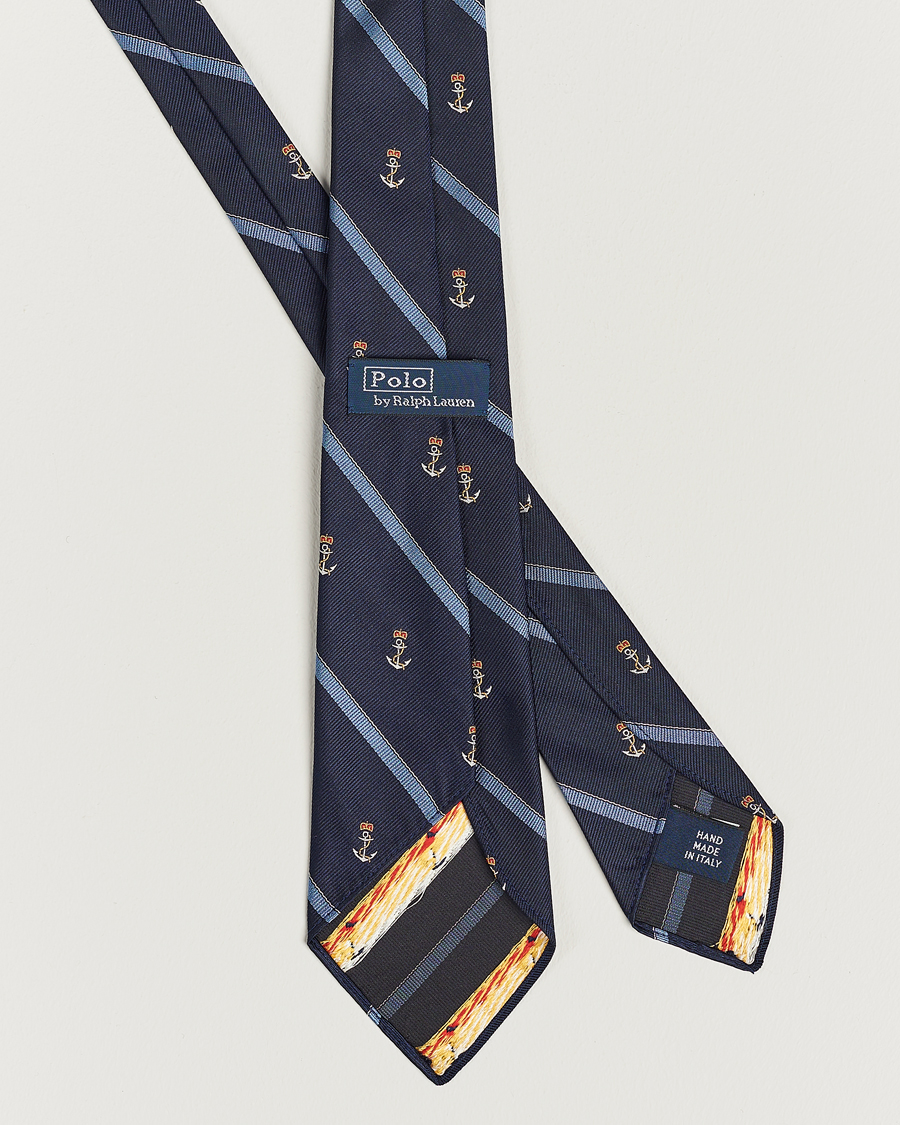 Herre | Nye produktbilleder | Polo Ralph Lauren | Vintage Striped Anchor Tie Navy/Blue