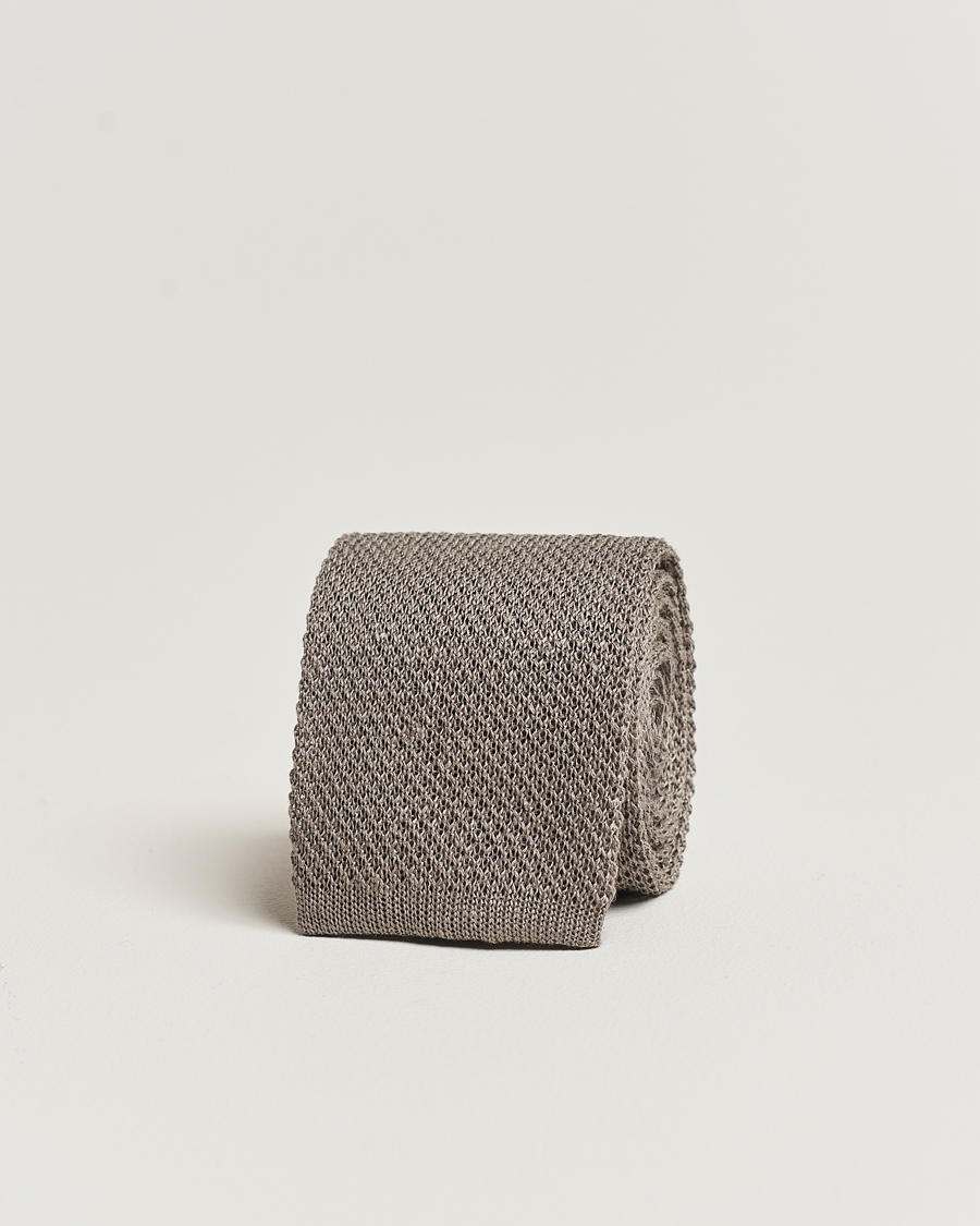 Herre | Polo Ralph Lauren Linen Knitted Tie Grey | Polo Ralph Lauren | Linen Knitted Tie Grey