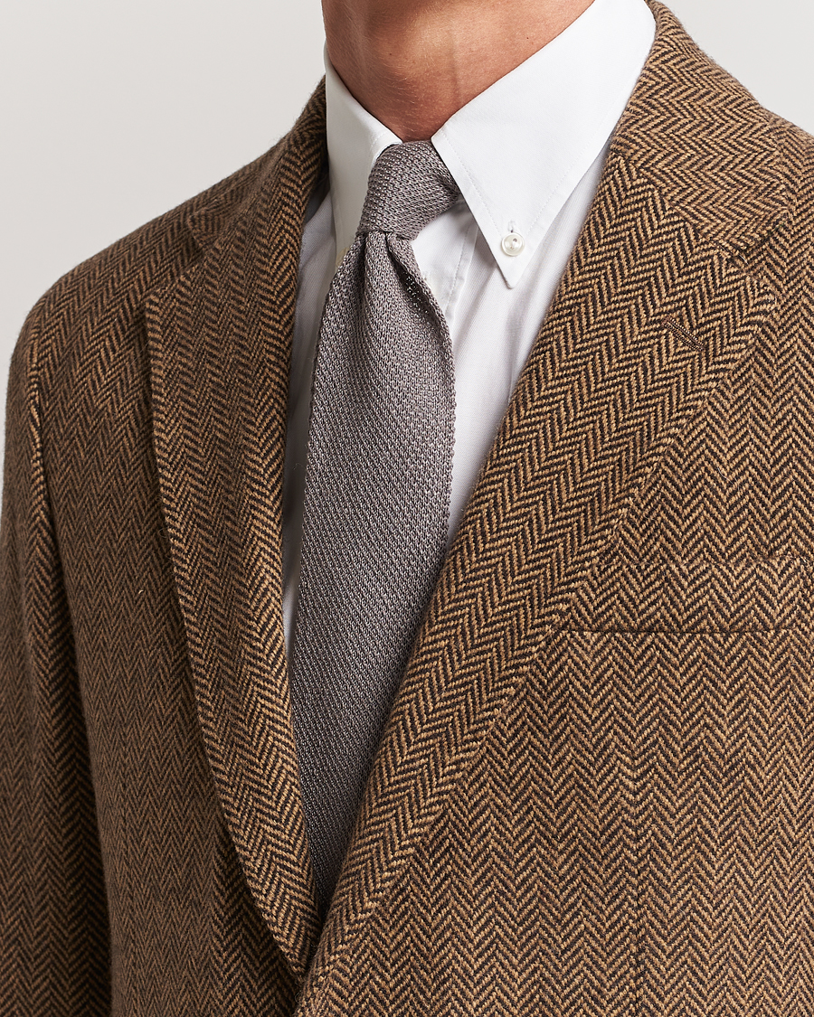 Herre | Polo Ralph Lauren Linen Knitted Tie Grey | Polo Ralph Lauren | Linen Knitted Tie Grey