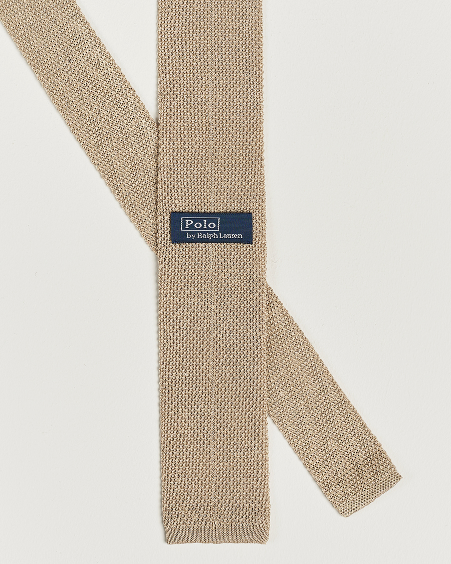 Herre | Polo Ralph Lauren Linen Knitted Tie Tan | Polo Ralph Lauren | Linen Knitted Tie Tan