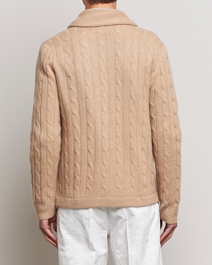 Herre | Trøjer | Polo Ralph Lauren | Cashmere Cable Shawl Collar Cardigan Camel Melange