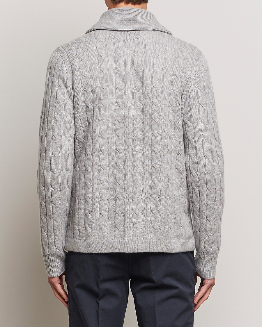 Herre | Trøjer | Polo Ralph Lauren | Cashmere Cable Shawl Collar Cardigan Grey Heather