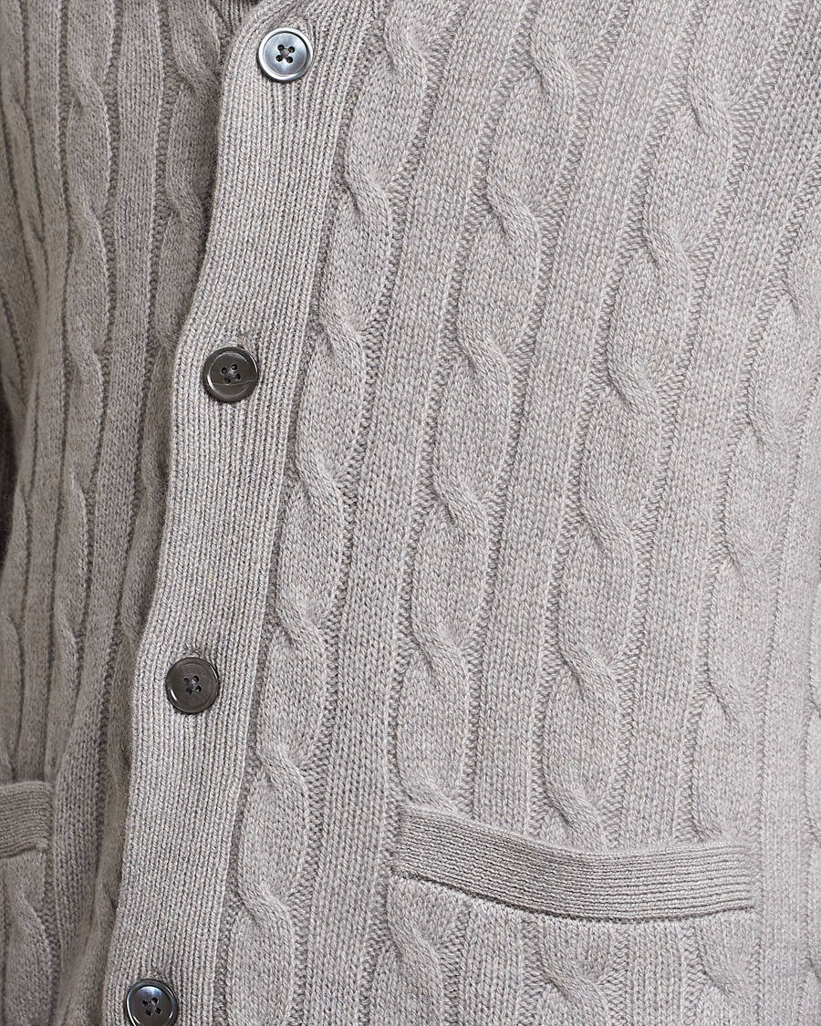 Herre | Trøjer | Polo Ralph Lauren | Cashmere Cable Shawl Collar Cardigan Grey Heather