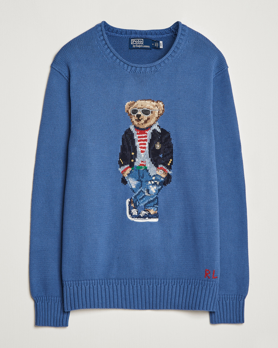 Herre | Trøjer | Polo Ralph Lauren | Cotton Knitted Bear Sweater Blue Haven