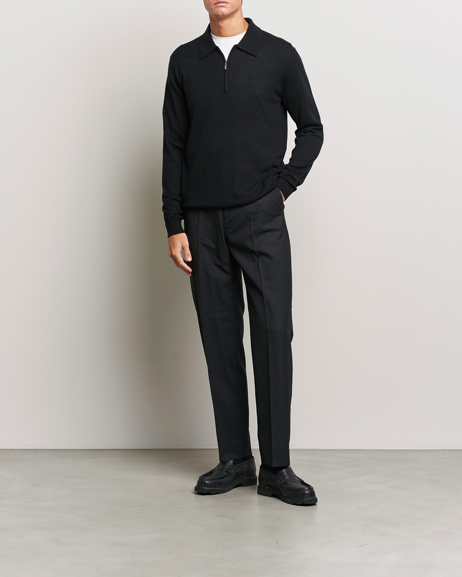 Herre | Trøjer | Tiger of Sweden | Orbit Half Zip Merino Black