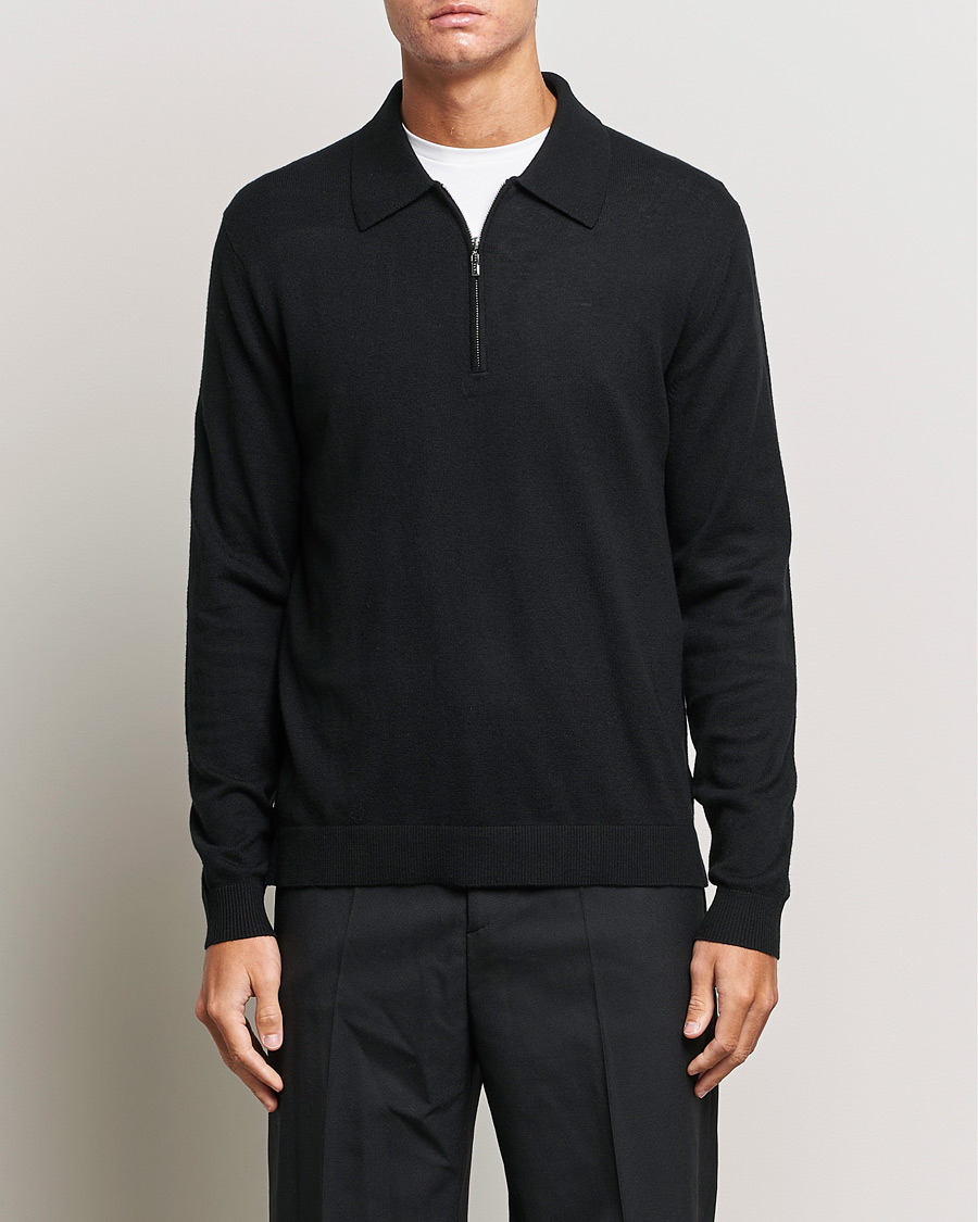 Herre | Udsalg tøj | Tiger of Sweden | Orbit Half Zip Merino Black