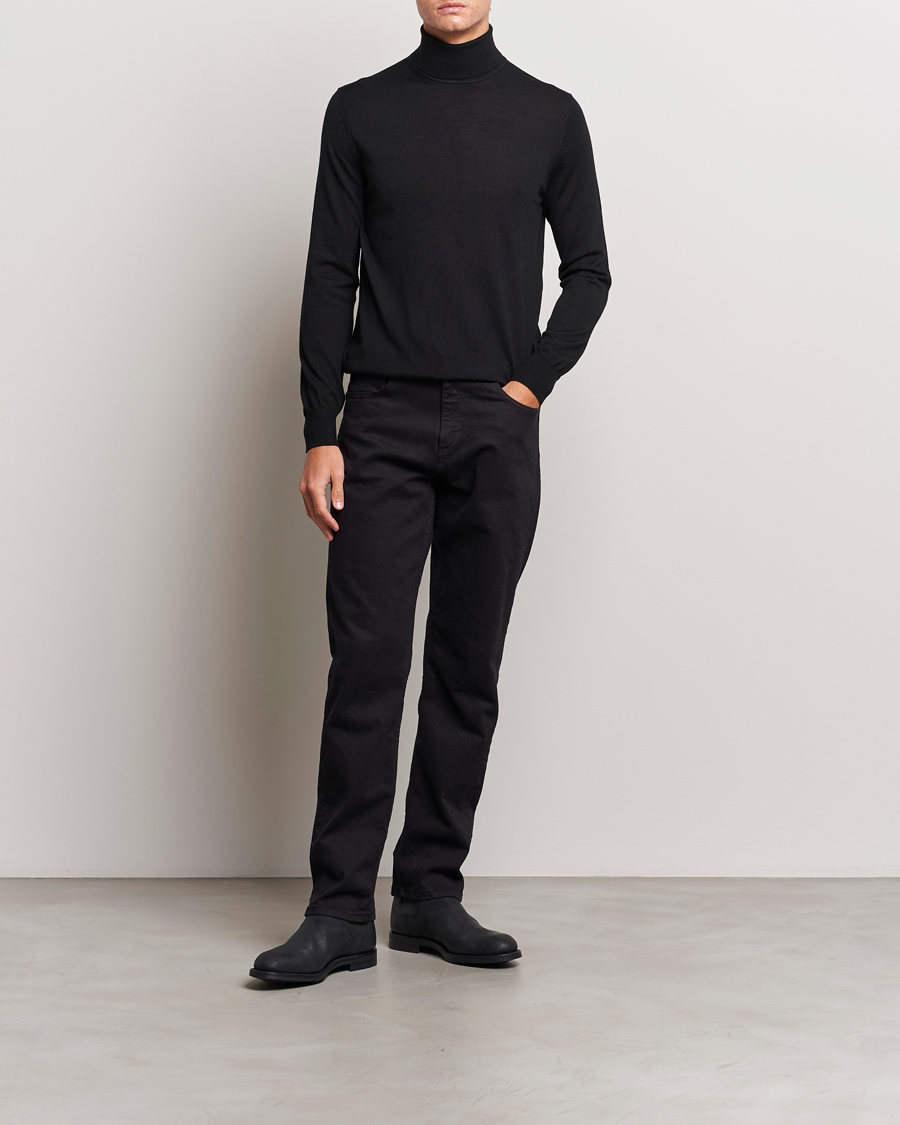 Herre | Trøjer | Tiger of Sweden | Nevile Extra Fine Merino Polo Black