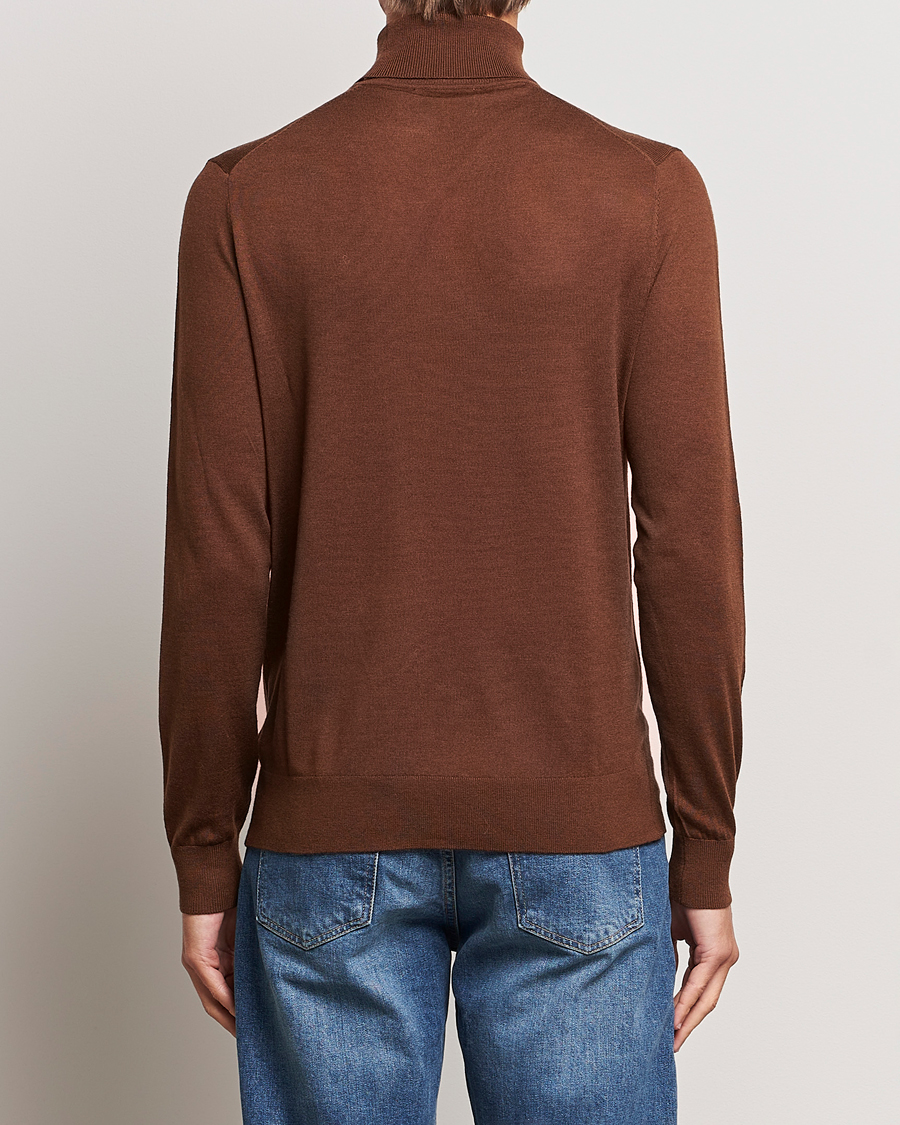 Herre | Trøjer | Tiger of Sweden | Nevile Extra Fine Merino Polo Golden Copper