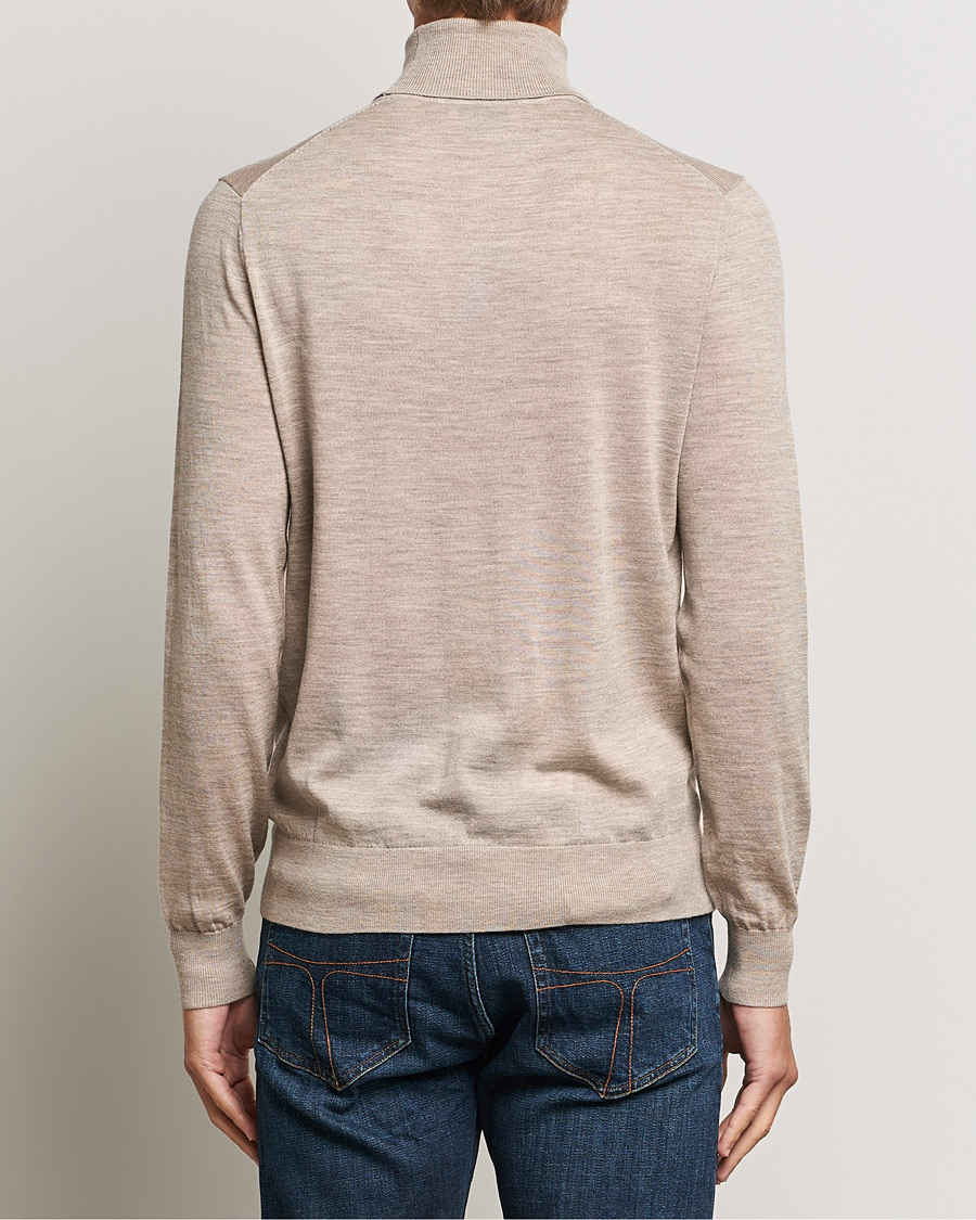 Herre | Trøjer | Tiger of Sweden | Nevile Extra Fine Merino Polo Beige Melange