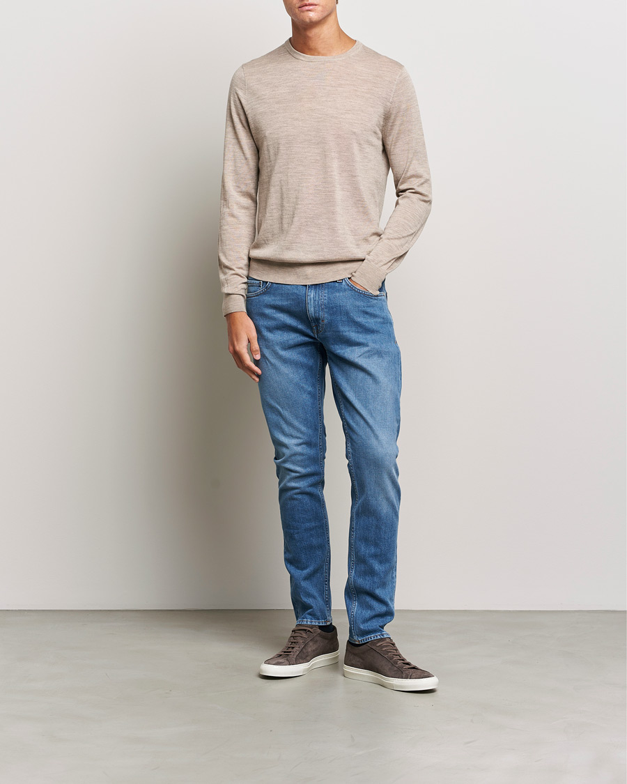 Herre | Trøjer | Tiger of Sweden | Nichols Crew Neck Pullover Beige Melange