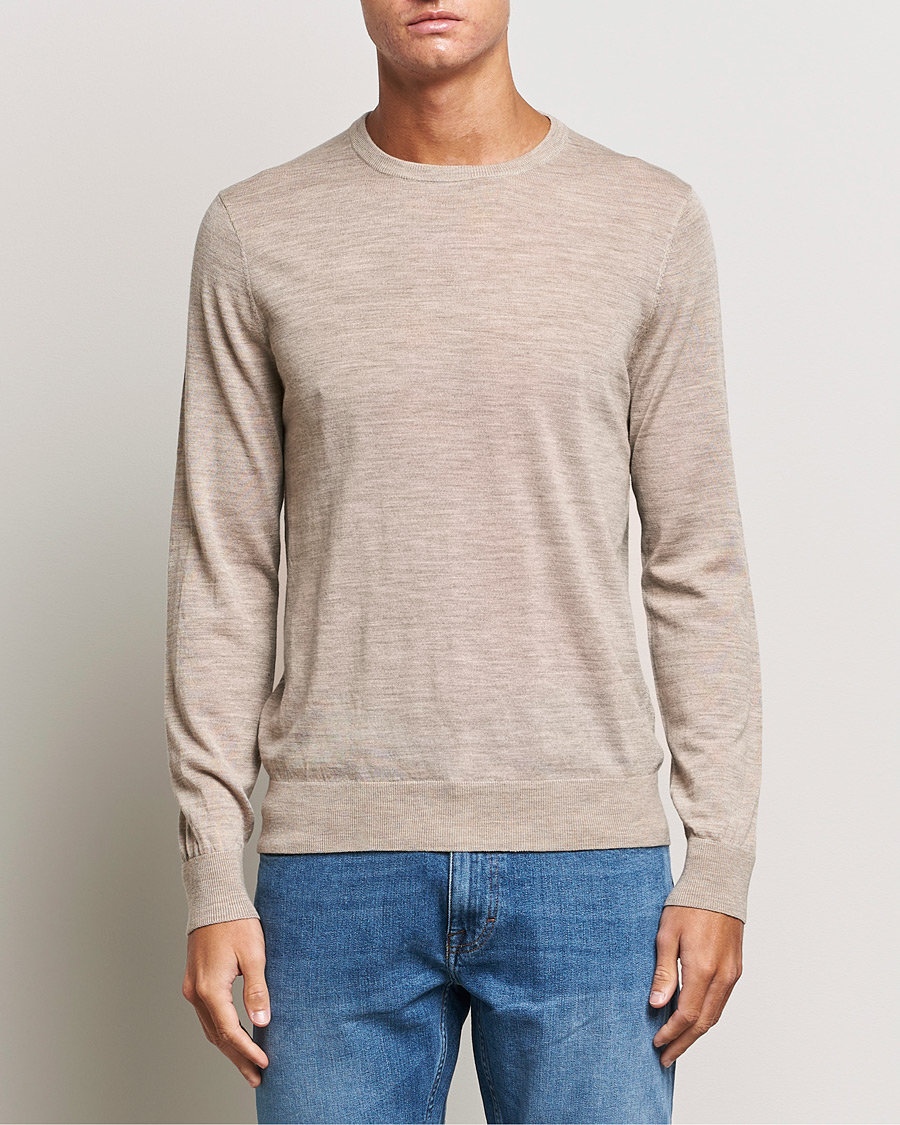 Herre | Tiger of Sweden | Tiger of Sweden | Nichols Crew Neck Pullover Beige Melange
