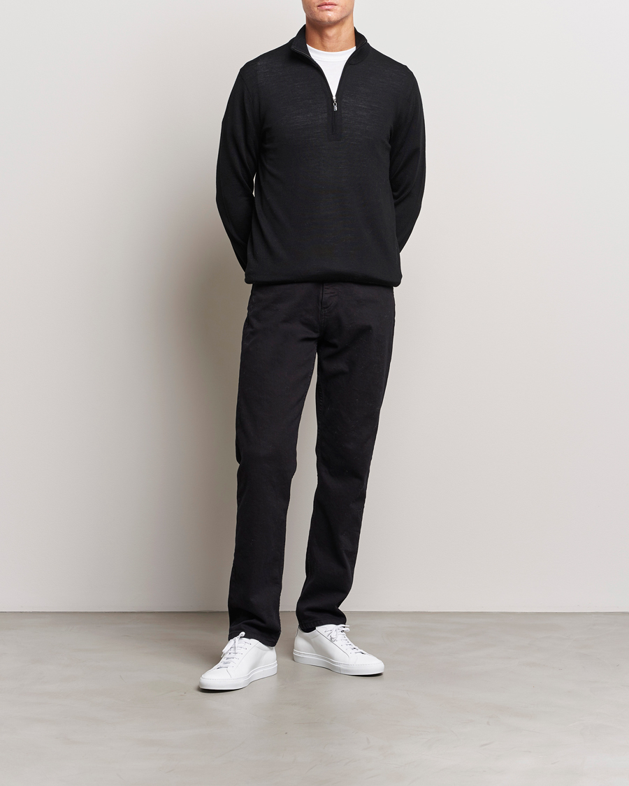 Herre | Trøjer | Tiger of Sweden | Errol Merino Half Zip Black