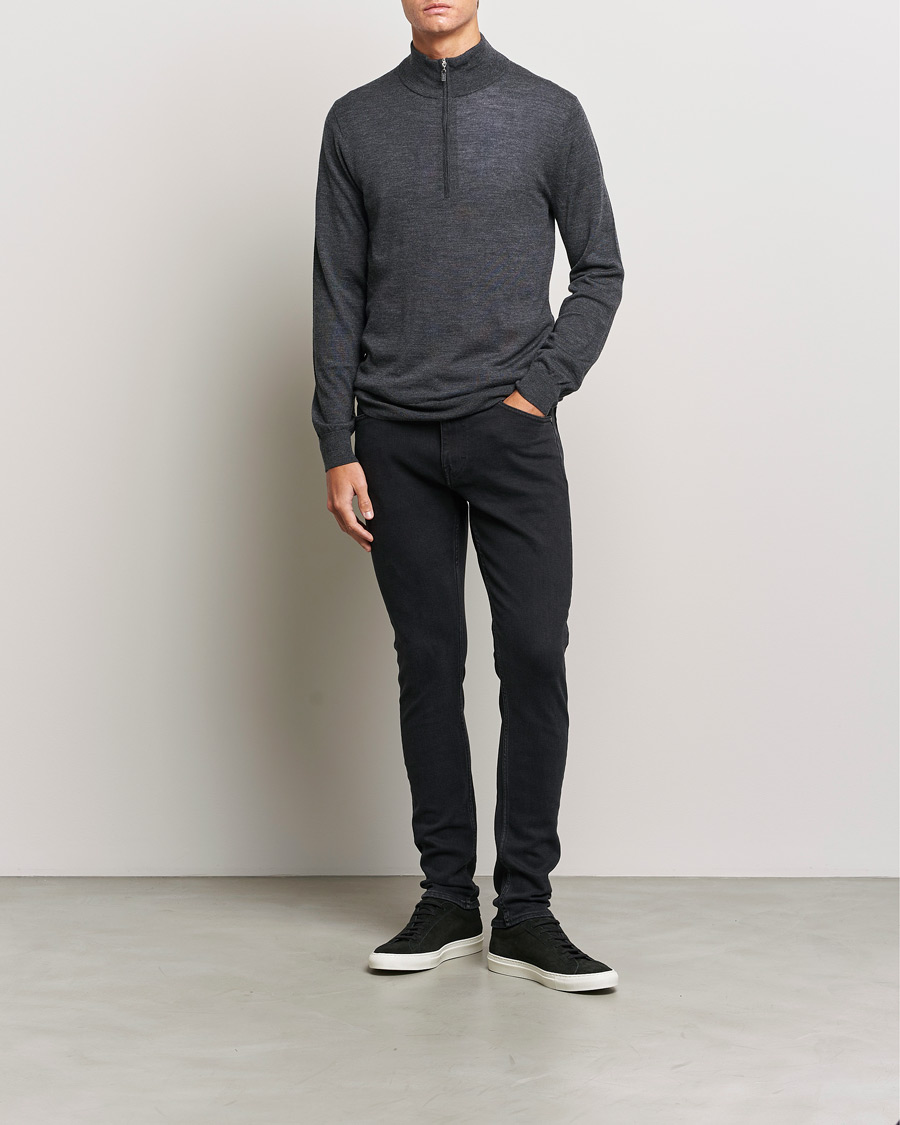 Herre | Trøjer | Tiger of Sweden | Errol Merino Half Zip Grey