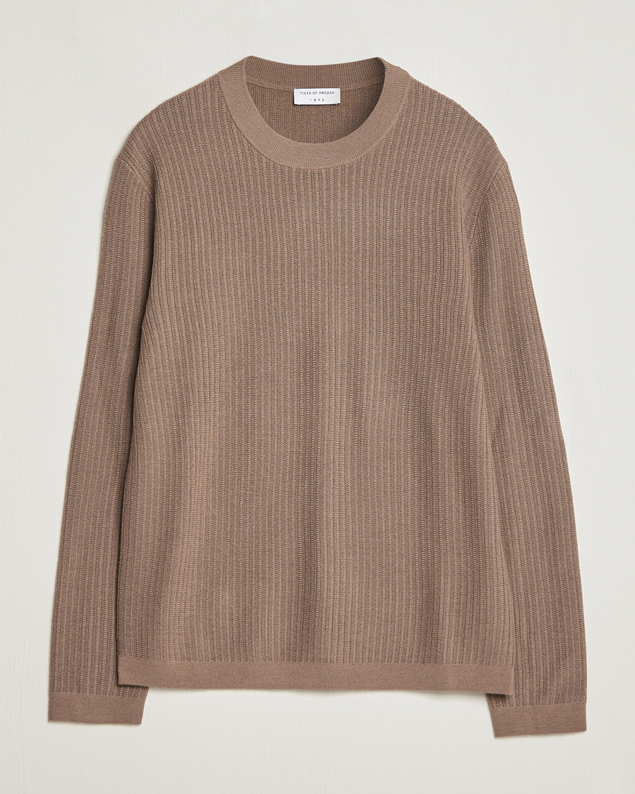 Herre | Trøjer | Tiger of Sweden | Elssler Merino Pullover Olive Grey
