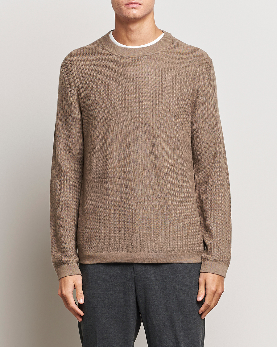 Herre | Tiger of Sweden | Tiger of Sweden | Elssler Merino Pullover Olive Grey