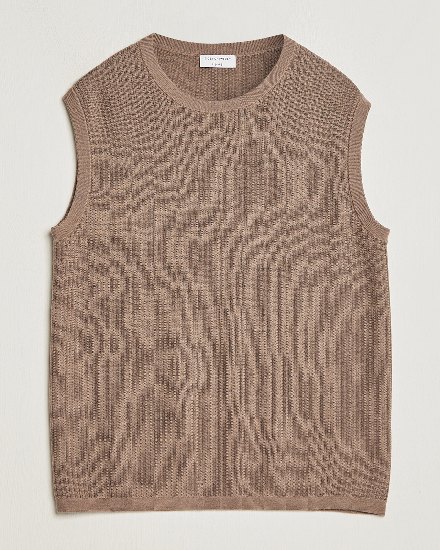 Herre | Trøjer | Tiger of Sweden | Vessler Merino Vest Olive Grey