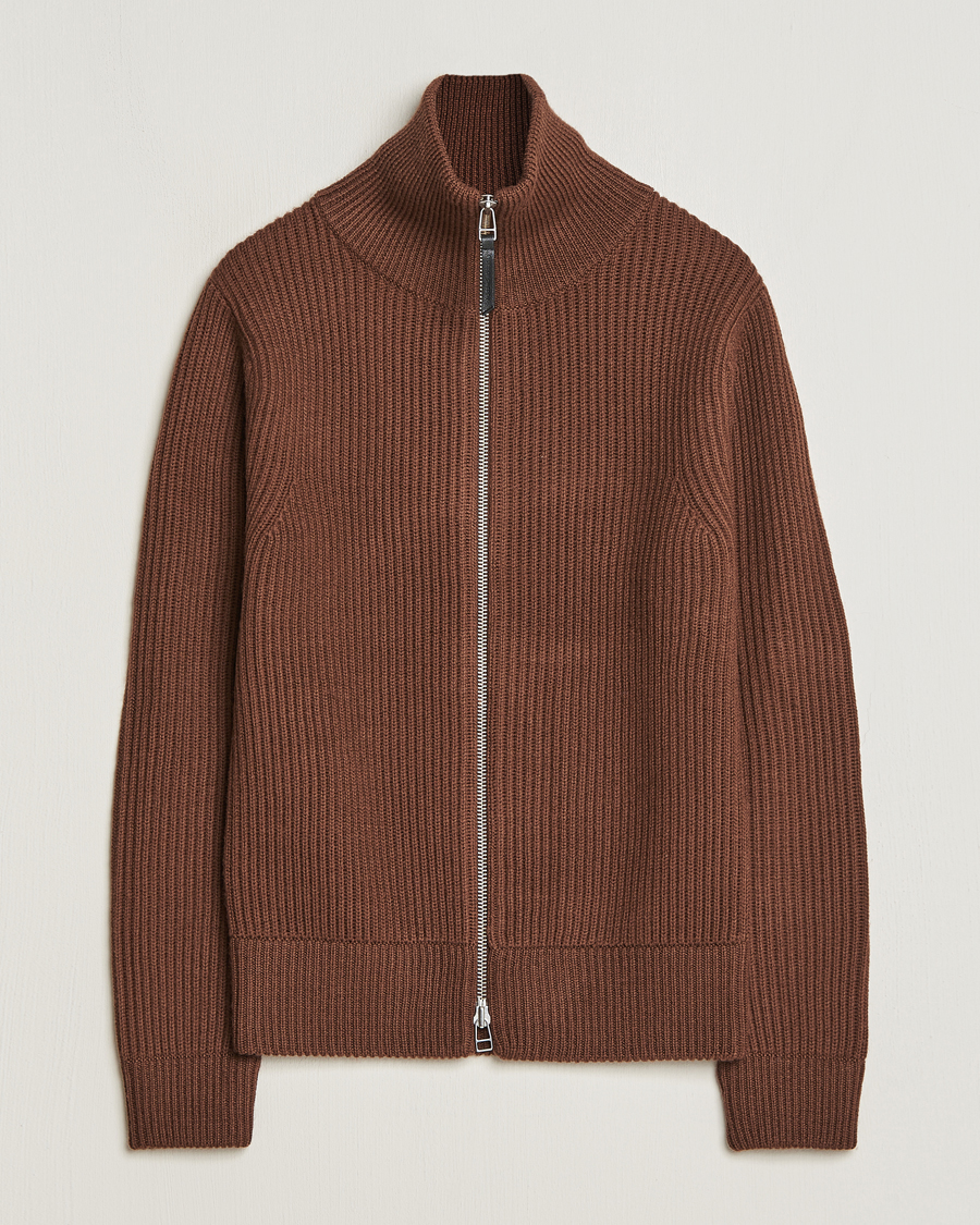 Herre | Trøjer | Tiger of Sweden | Nyman Full Zip Golden Brown