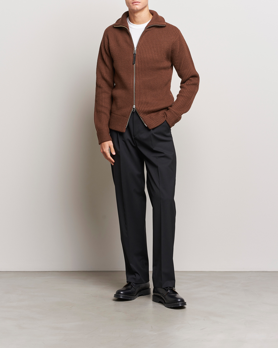 Herre | Trøjer | Tiger of Sweden | Nyman Full Zip Golden Brown