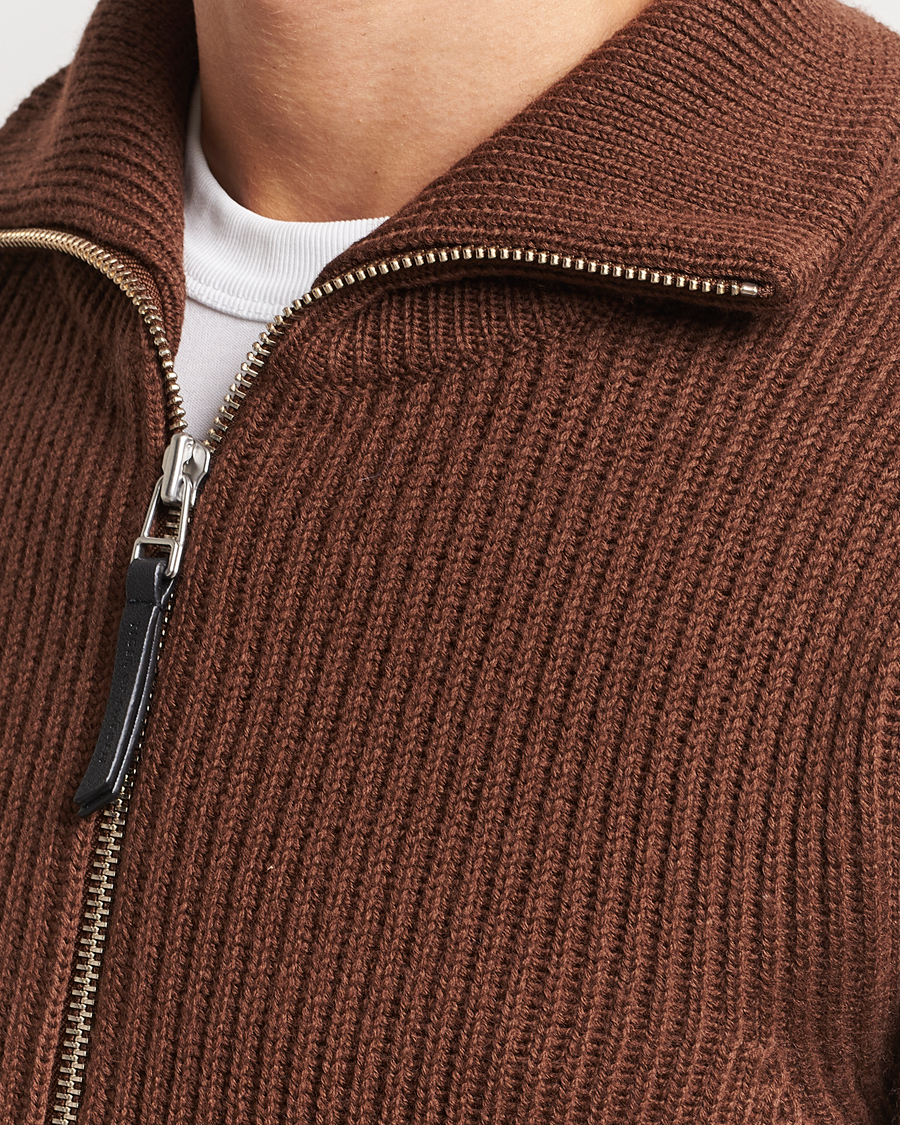 Herre | Trøjer | Tiger of Sweden | Nyman Full Zip Golden Brown