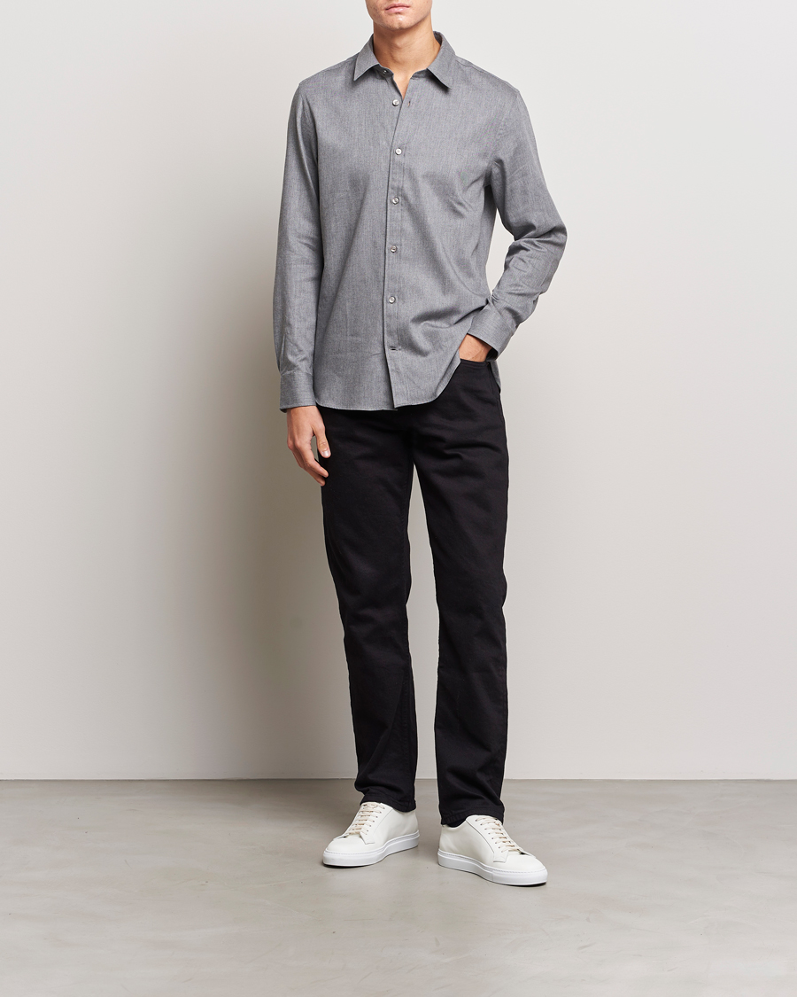 Herre | Skjorter | Tiger of Sweden | Benjamin Flannel Shirt Grey Melange