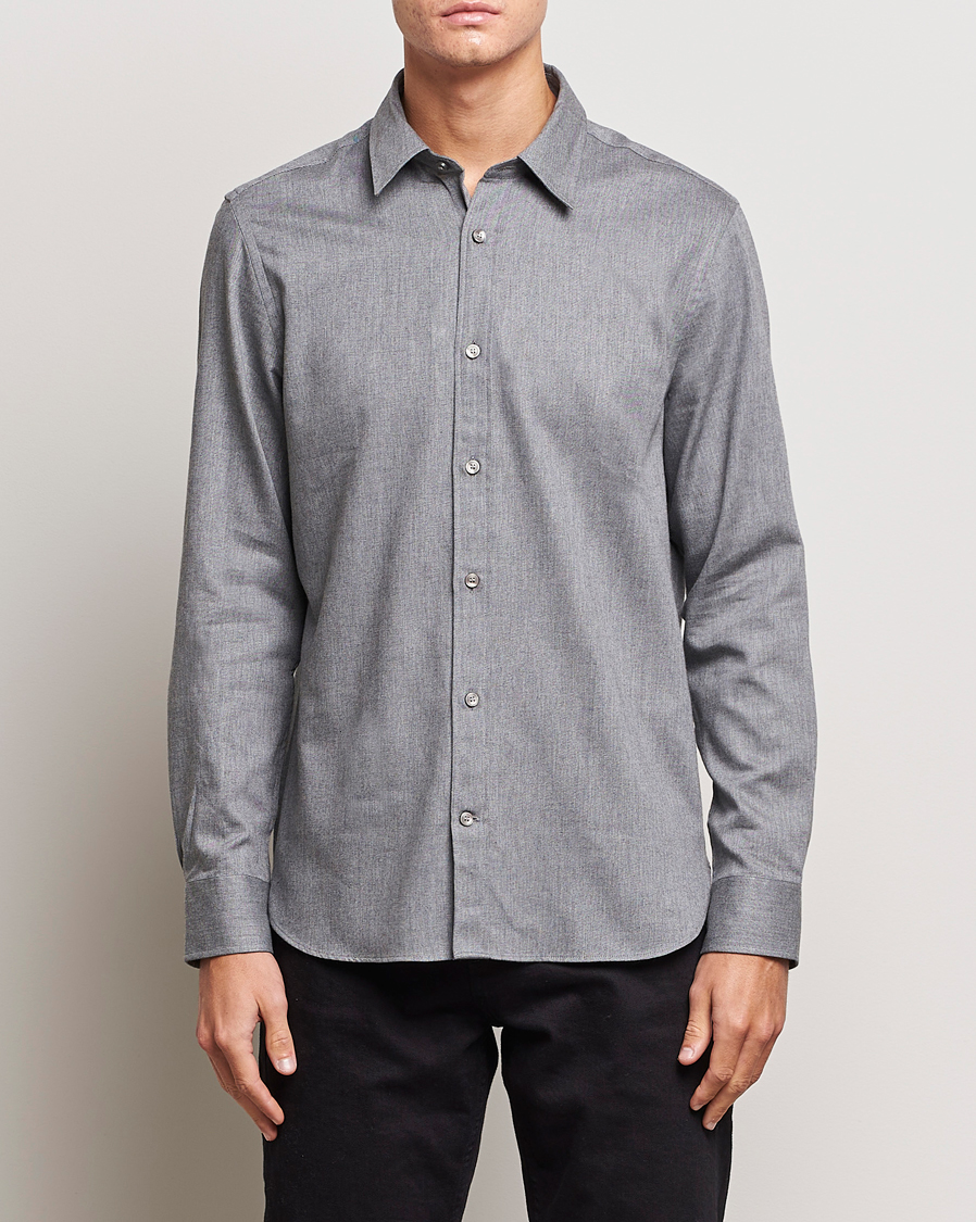 Herre | Skjorter | Tiger of Sweden | Benjamin Flannel Shirt Grey Melange