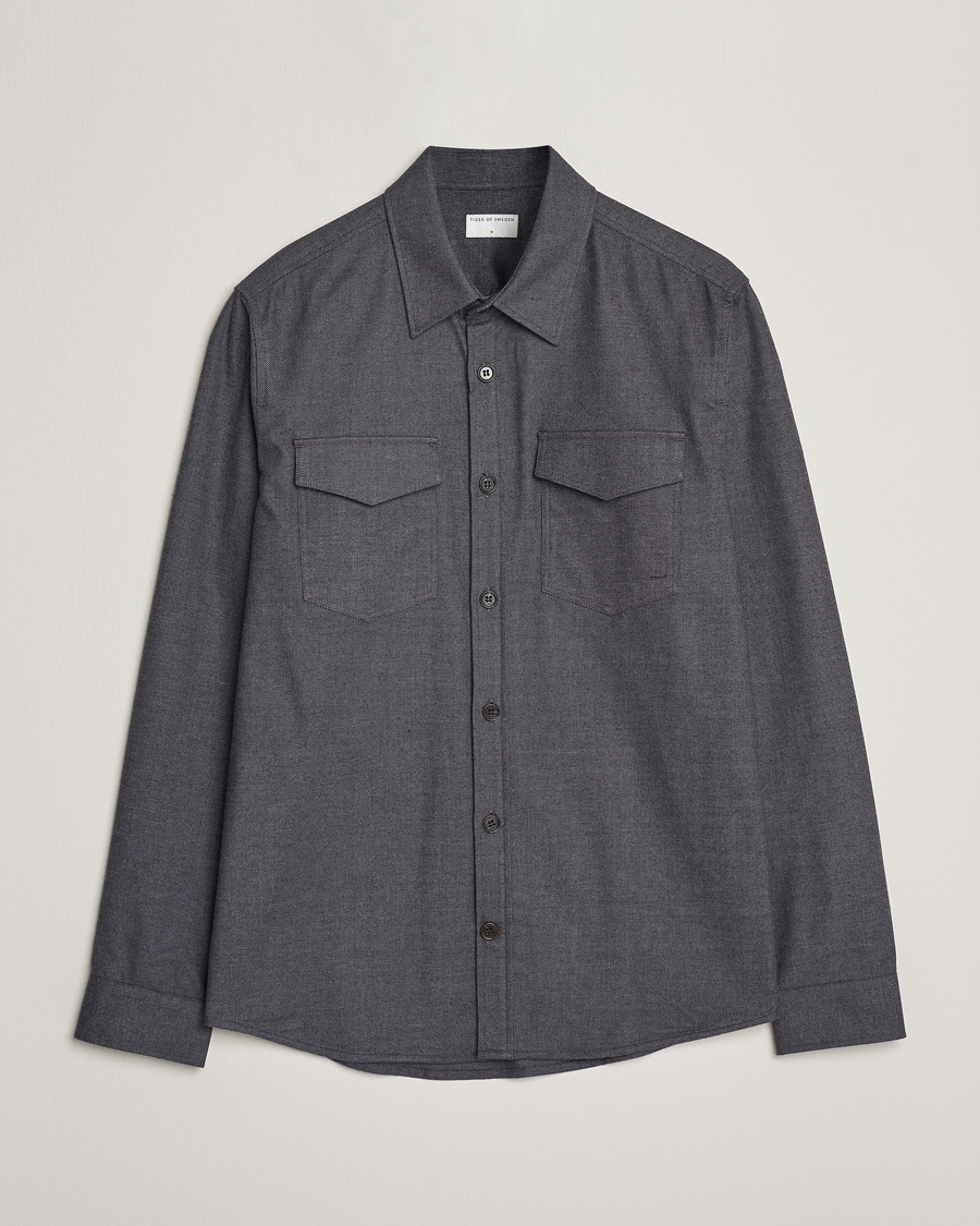 Herre | Skjorter | Tiger of Sweden | Arnou Cotton Pocket Shirt Grey