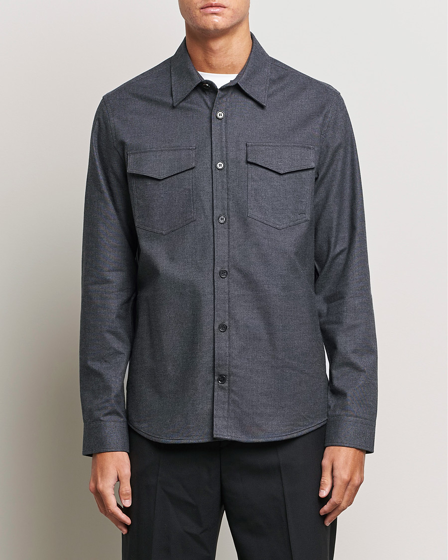 Herre | Shirt Jackets | Tiger of Sweden | Arnou Cotton Pocket Shirt Grey