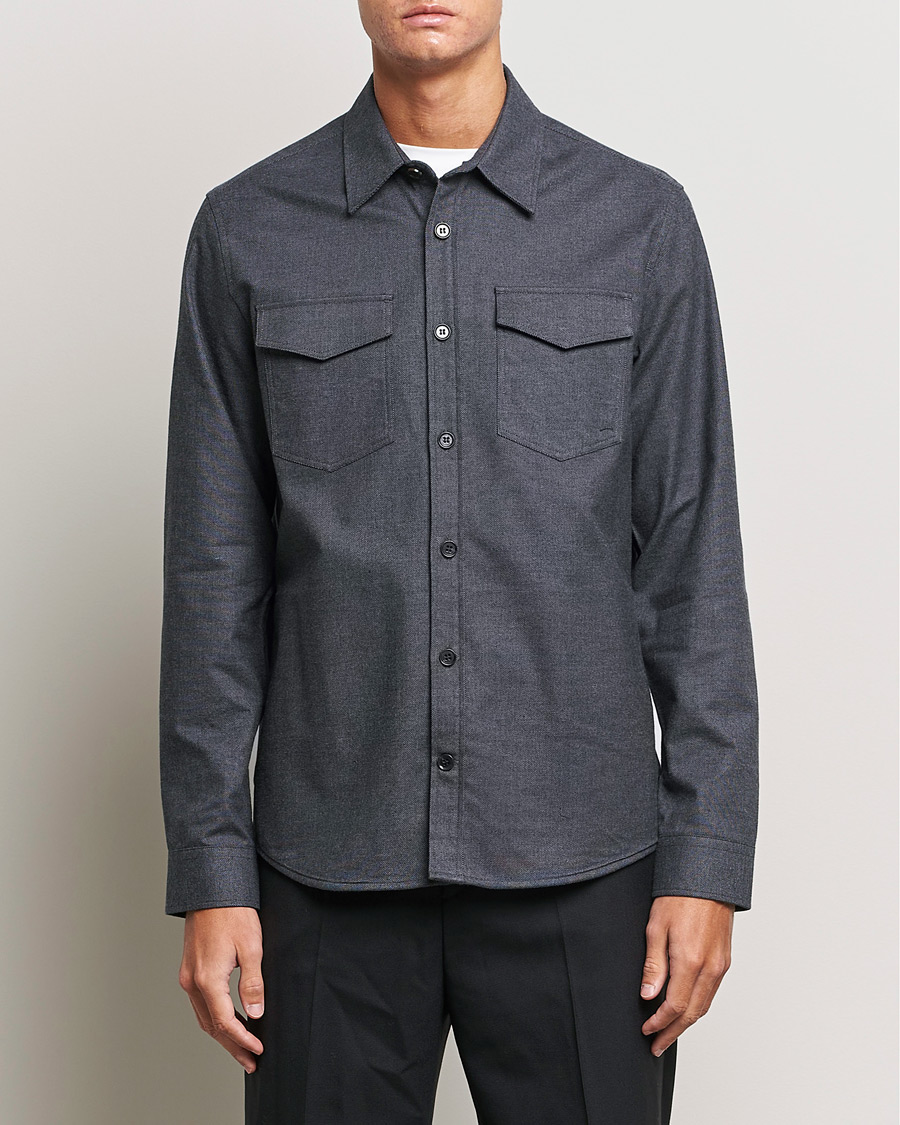 Herre | Tiger of Sweden | Tiger of Sweden | Arnou Cotton Pocket Shirt Grey