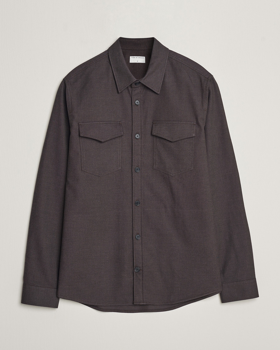 Herre | Skjorter | Tiger of Sweden | Arnou Cotton Pocket Shirt Brown