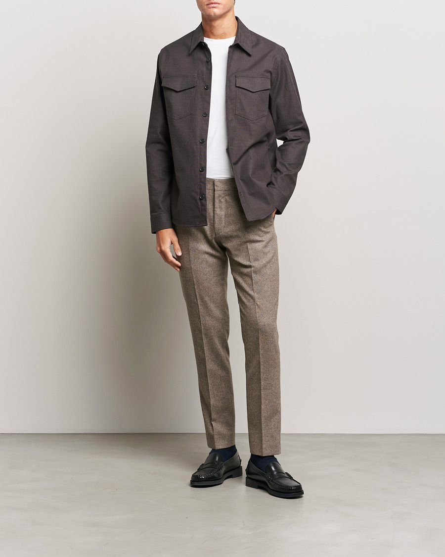 Herre | Skjorter | Tiger of Sweden | Arnou Cotton Pocket Shirt Brown