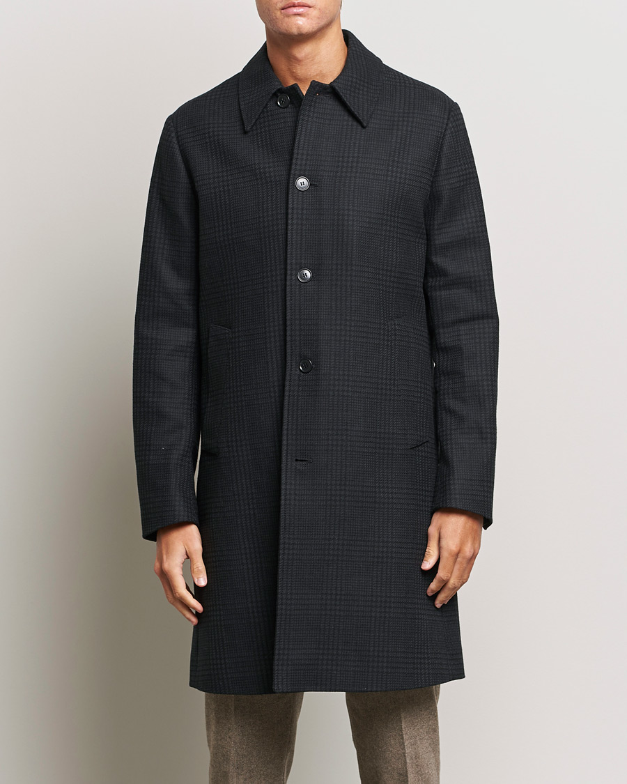 Herre | Tiger of Sweden | Tiger of Sweden | Eliias Checked Coat Black