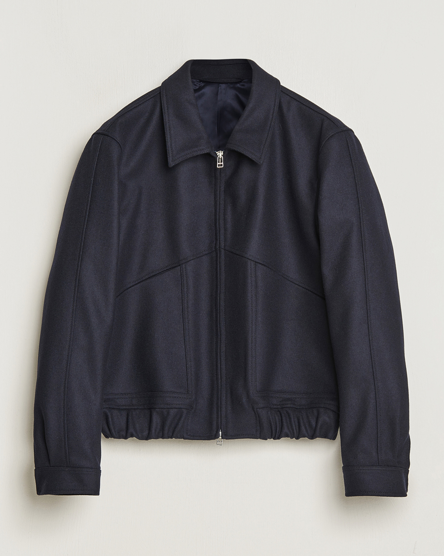 Herre | Jakker | Tiger of Sweden | Eeven Wool Pilot Bomber Jacket Light Ink
