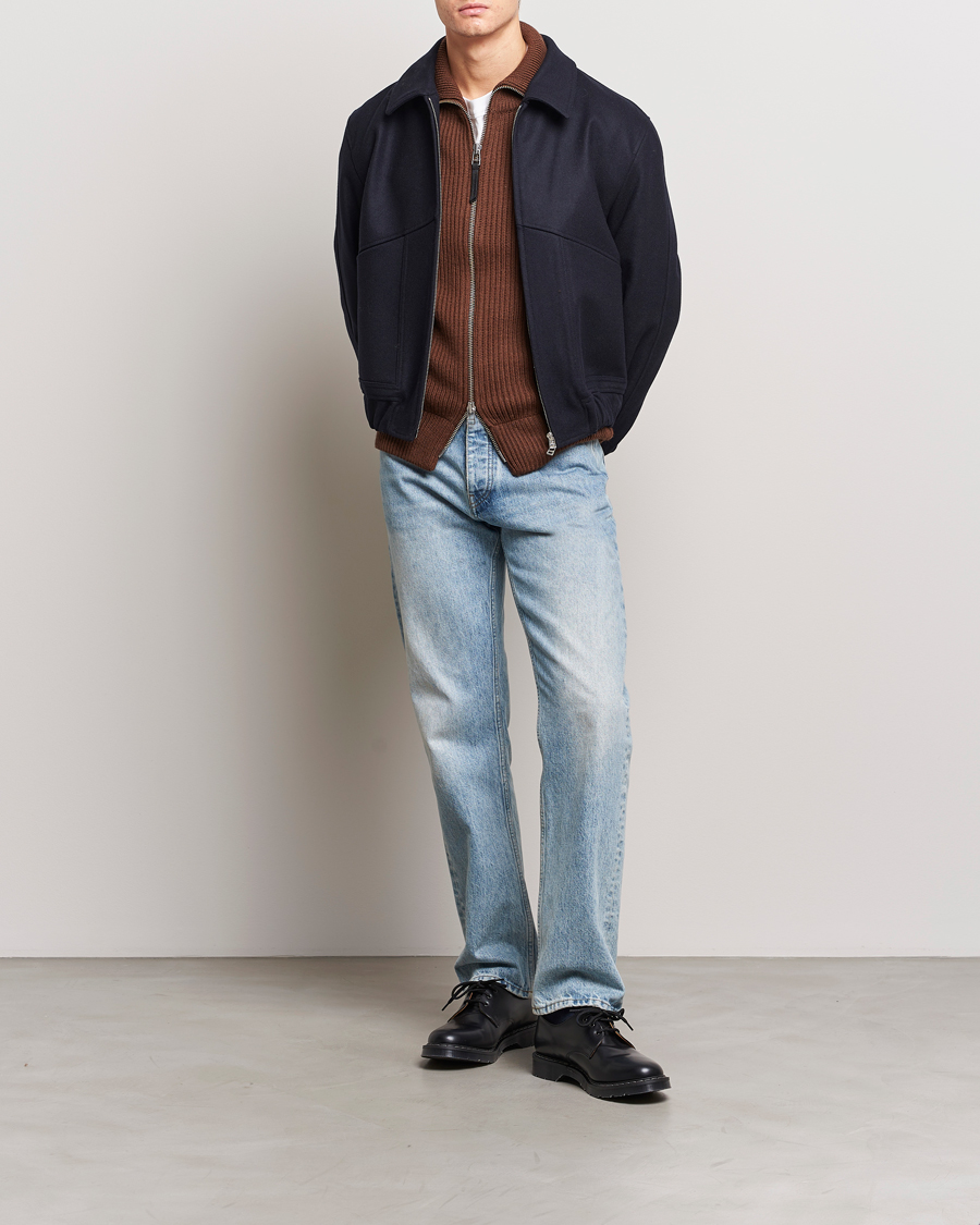 Herre | Jakker | Tiger of Sweden | Eeven Wool Pilot Bomber Jacket Light Ink