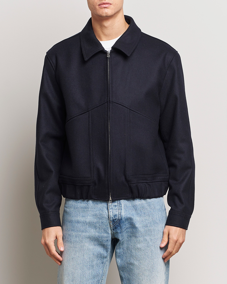 Herre | Jakker | Tiger of Sweden | Eeven Wool Pilot Bomber Jacket Light Ink